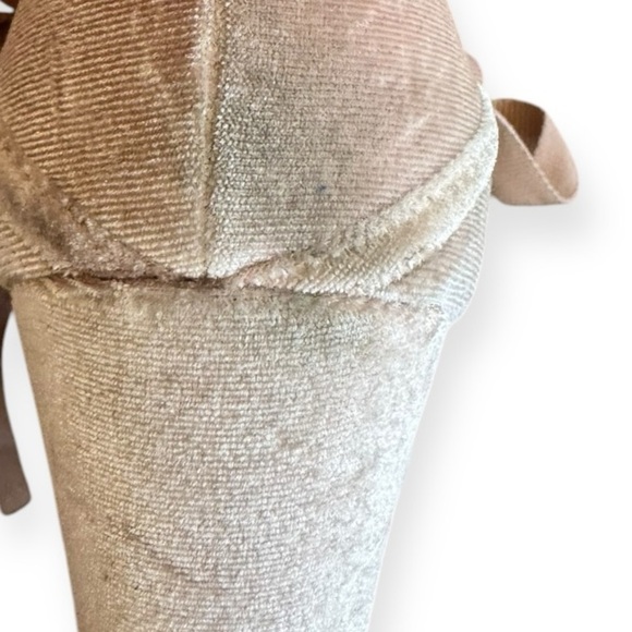 Nine West Ballet velvet lace up block heels shoes pink 9 M - Picture 5 of 11